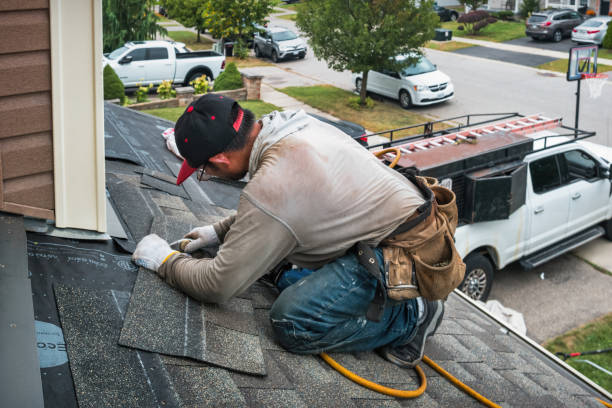 Professional Roof Inspection technician working in Alpine, NJ